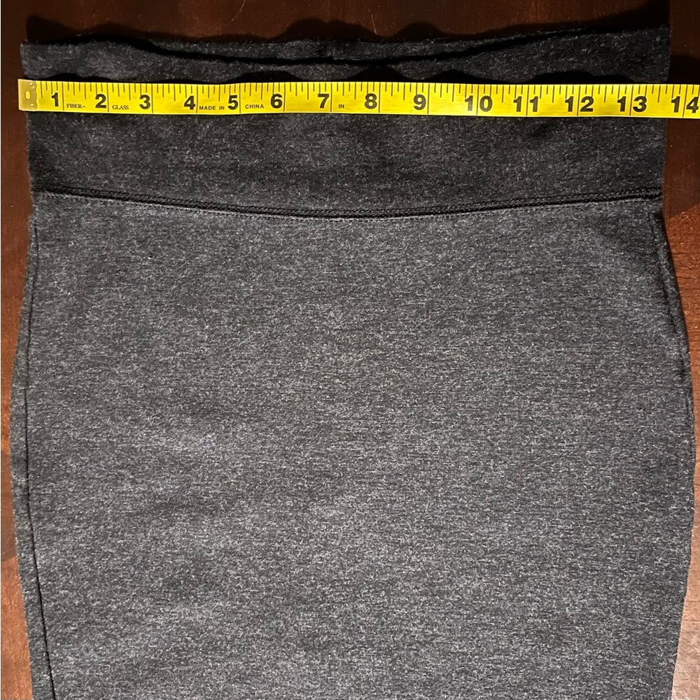 Basic Solid Ponte Knee Length Slit High Waist Cha… - image 8